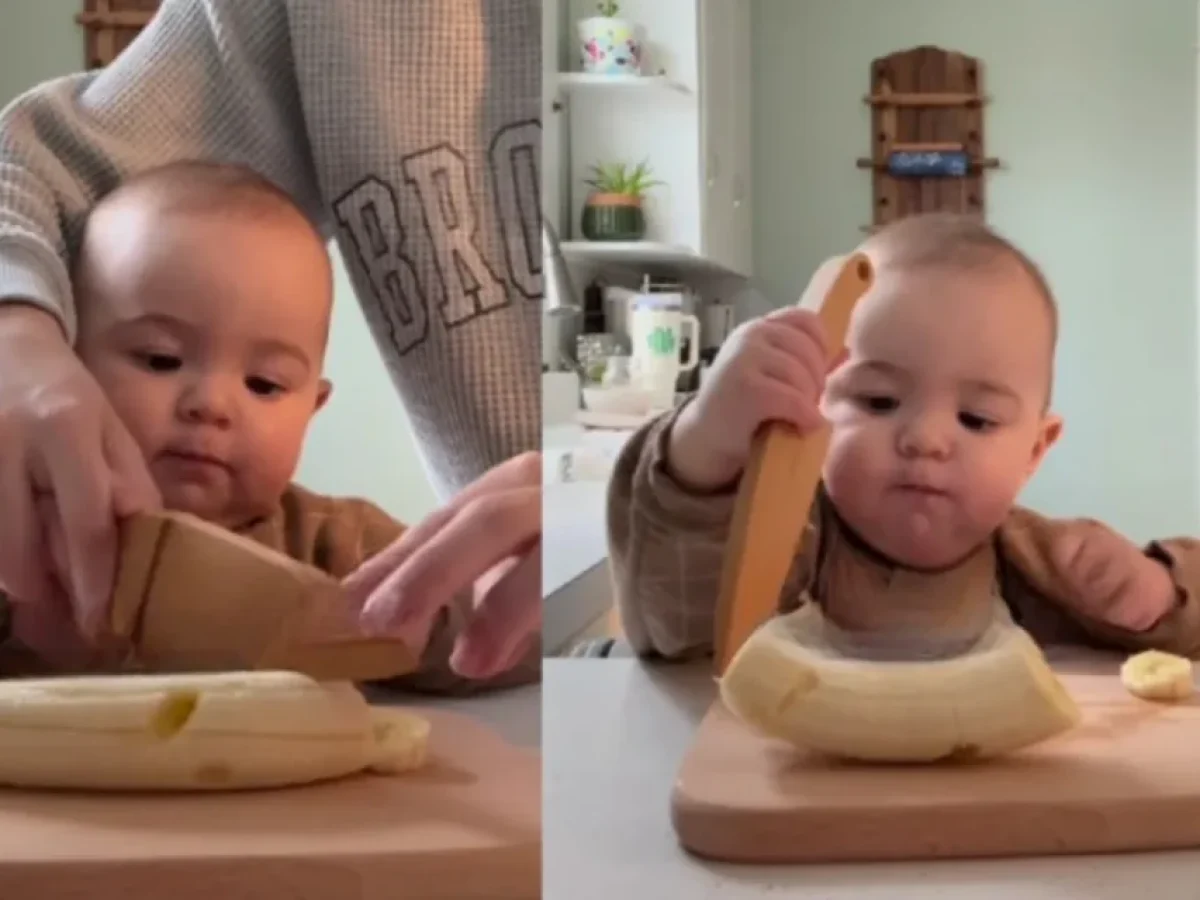 Μωρό μαθαίνει να χρησιμοποιεί μαχαίρι και αυτό που κάνει στο τέλος είναι… επικό!